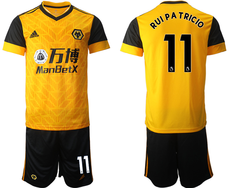 Men 2020-2021 club Wolverhampton Rangers home #11 yellow Soccer Jerseys->customized soccer jersey->Custom Jersey